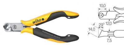 ESD Oblique End Cutting Nippers Wide Head, Approx. 29° with Small Bevelled Edge Professional ESD 4 ½ x 115 mm